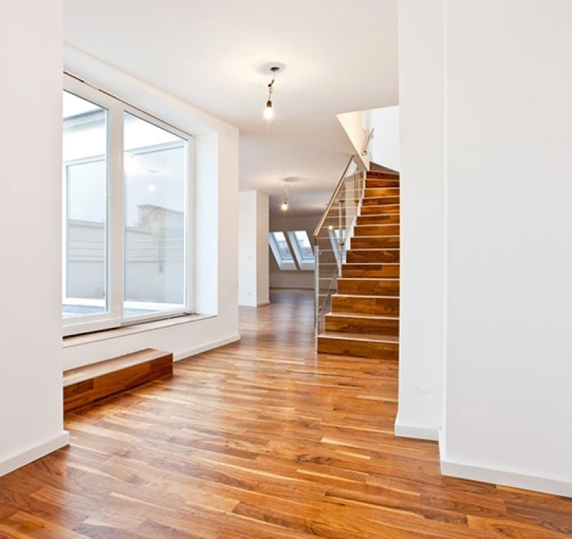 High-class home remodeling services with wooden flooring