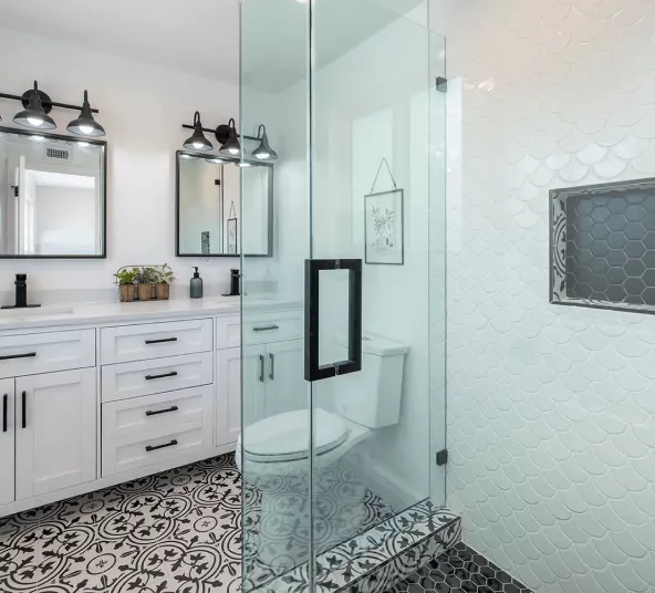 modern bathroom with shower area