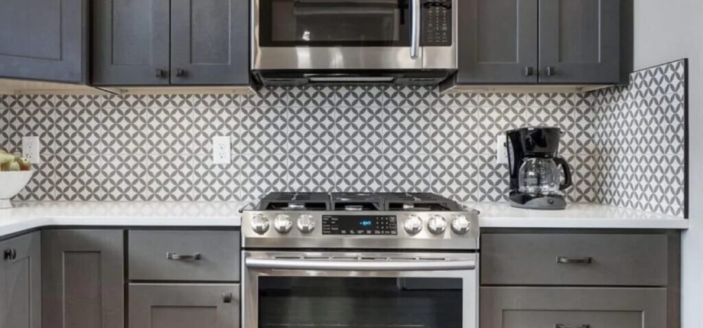 most popular kitchen gray cabinet with wolf oven