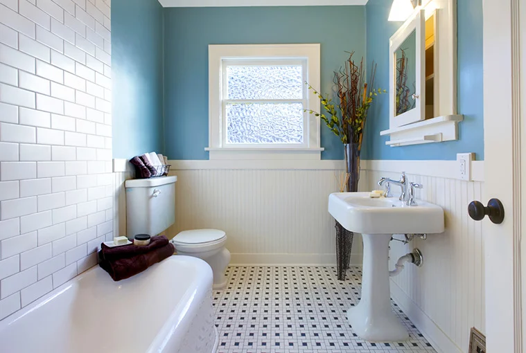 stylish white thyme bathroom
